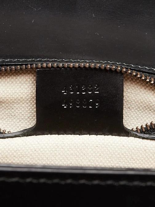 Gucci Black Leather Vintage Web GG Marmont Large Shoulder Bag - 10