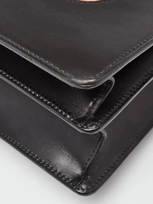 Gucci Black Leather Vintage Web GG Marmont Large Shoulder Bag - 4