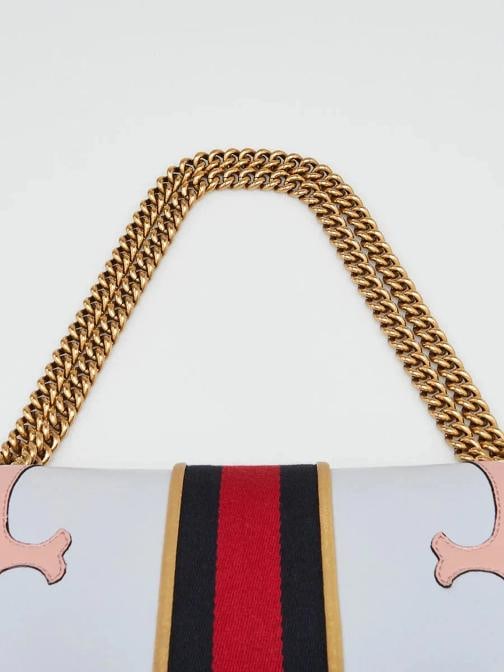 Gucci Black Leather Vintage Web GG Marmont Large Shoulder Bag - 7