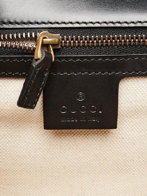 Gucci Black Leather Vintage Web GG Marmont Large Shoulder Bag - 8