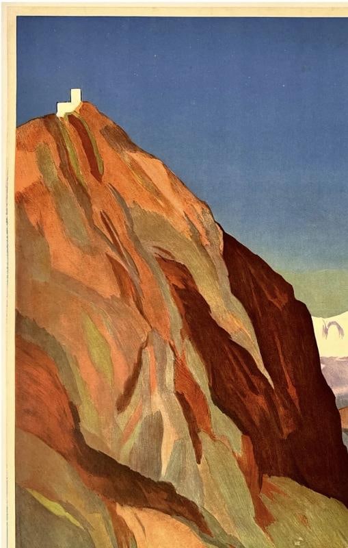 Original Vintage Poster THE ELECTRIC ST. GOTTHARD LINE Swiss Railroad Travel OL - 2