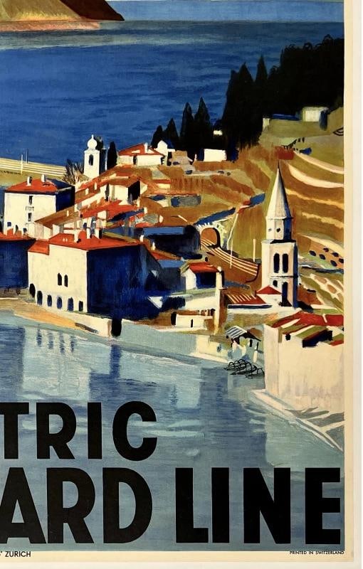 Original Vintage Poster THE ELECTRIC ST. GOTTHARD LINE Swiss Railroad Travel OL - 5