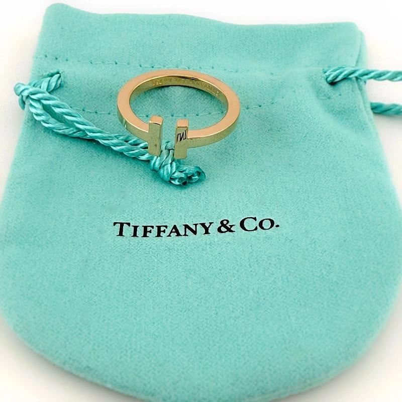 Tiffany & Co 18K Rose Gold Tiffany T Square Ring Size 9.5 - 2