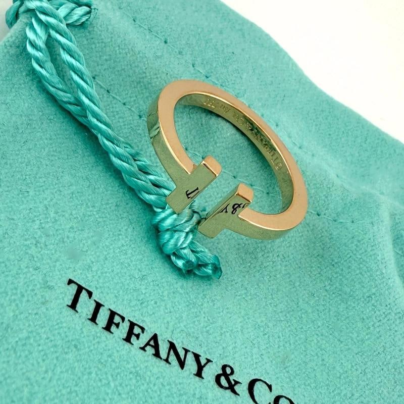 Tiffany & Co 18K Rose Gold Tiffany T Square Ring Size 9.5 - 3