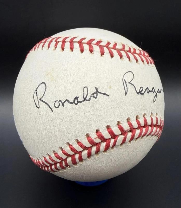 President Ronald Reagan Single Signed American League Baseball JSA COA: Sport: Baseball,Signed: Yes,Autograph Authentication: James Spence (JSA),Original/Reprint: Original,Product: Ball