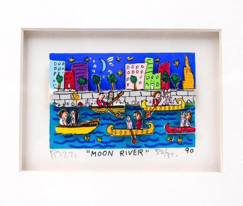 James Rizzi Limited Edition Print "Moon River" Signed & Numbered 1990 - 3