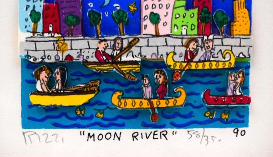 James Rizzi Limited Edition Print "Moon River" Signed & Numbered 1990 - 4