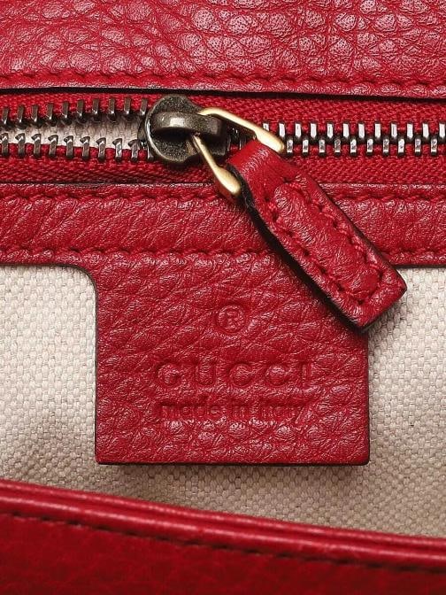 Gucci Red Pebbled Leather Marmont Medium Shoulder Bag - 7