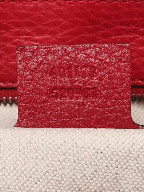 Gucci Red Pebbled Leather Marmont Medium Shoulder Bag - 9