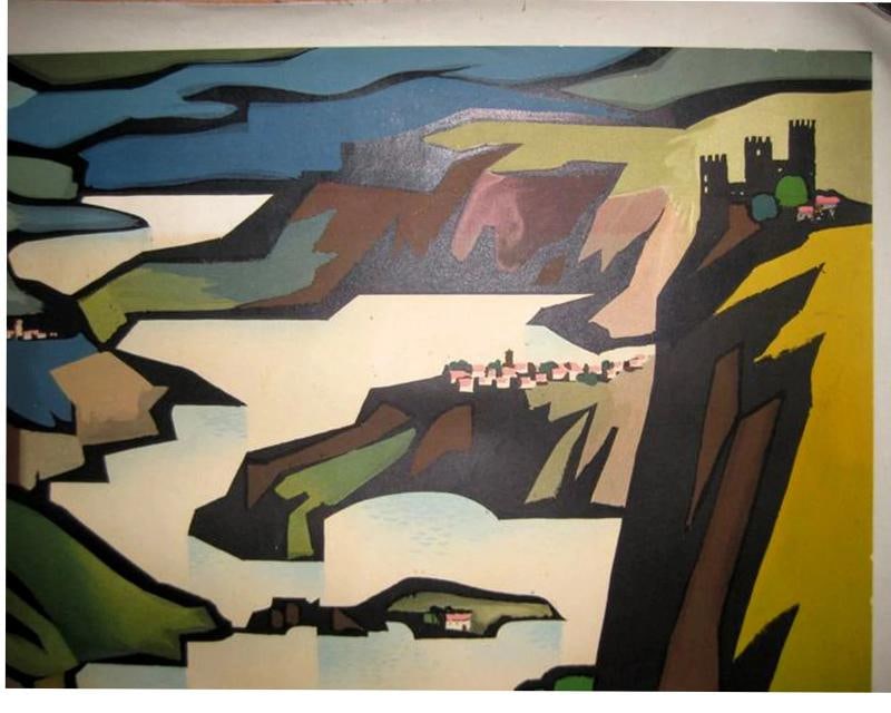 Vintage French Travel Poster: Les Gorges de la Loire by Jacquelin, Linen Backed - 2