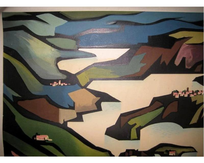 Vintage French Travel Poster: Les Gorges de la Loire by Jacquelin, Linen Backed - 3