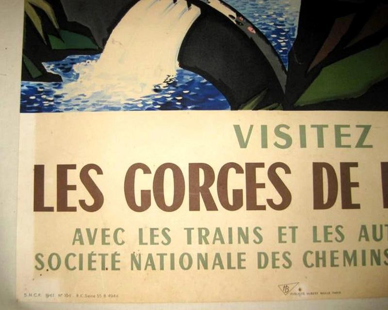 Vintage French Travel Poster: Les Gorges de la Loire by Jacquelin, Linen Backed - 5