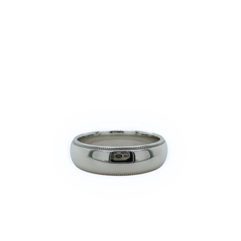 Tiffany Platinum Together Milgrain Band Ring 6 mm - 10