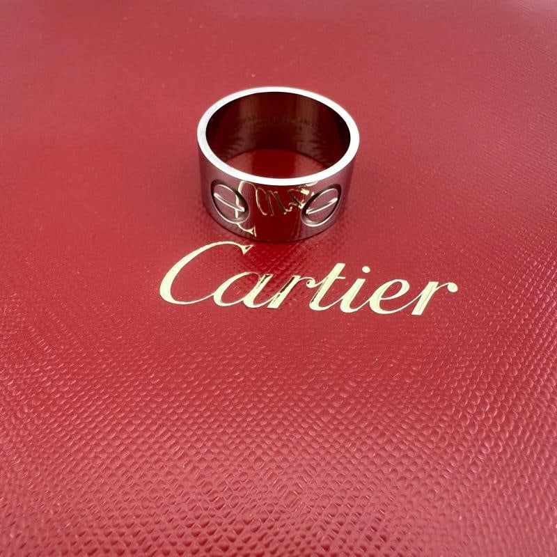 CARTIER LOVE Ring Large Model 18K White Gold 11 mm with Certificate - 3