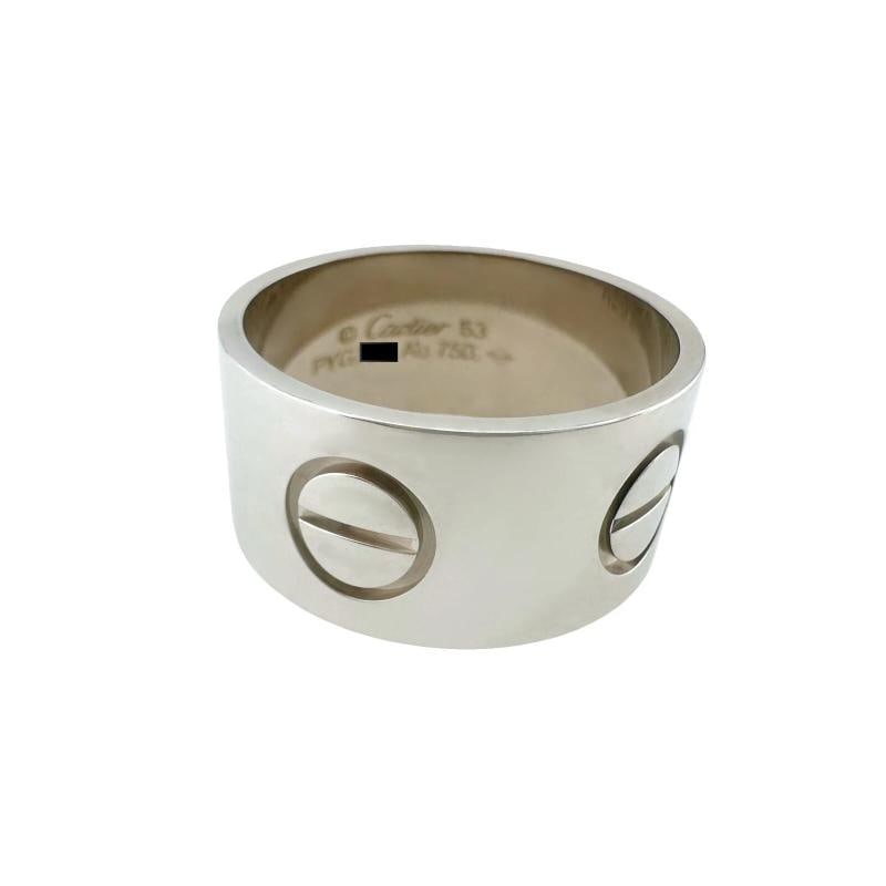 CARTIER LOVE Ring Large Model 18K White Gold 11 mm with Certificate - 4