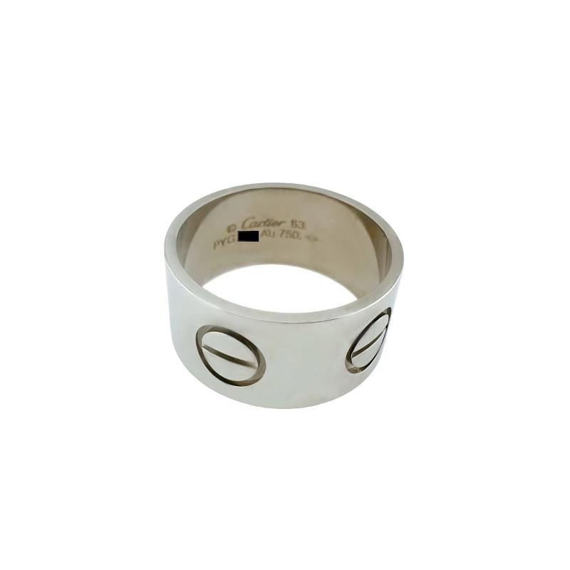 CARTIER LOVE Ring Large Model 18K White Gold 11 mm with Certificate - 6