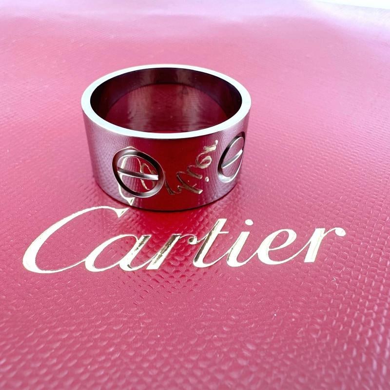 CARTIER LOVE Ring Large Model 18K White Gold 11 mm with Certificate - 8