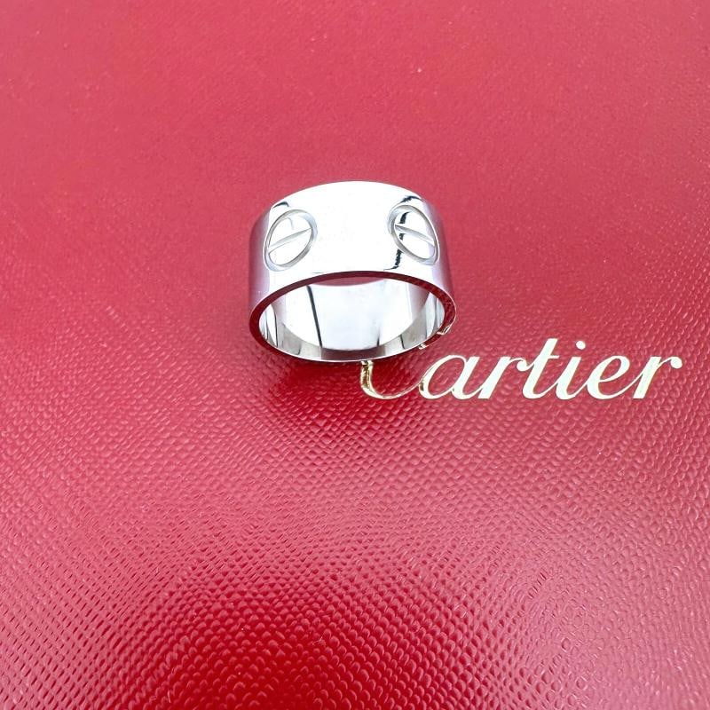 CARTIER LOVE Ring Large Model 18K White Gold 11 mm with Certificate - 9
