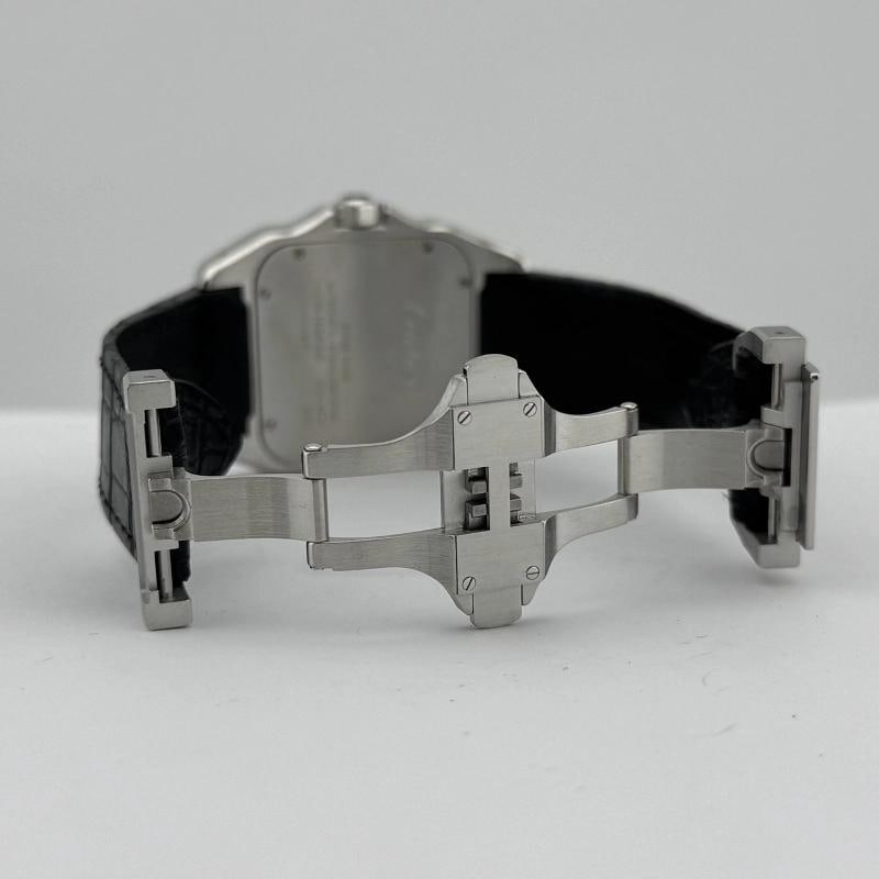 Cartier Santos 100 XL 2656 38mm White Dial Stainless Steel Leather Strap - 6