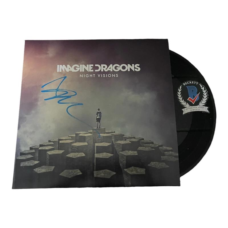 DAN REYNOLDS SIGNED AUTOGRAPH IMAGINE DRAGONS NIGHT VISIONS LP VINYL BAS BECKETT (1 of 2)