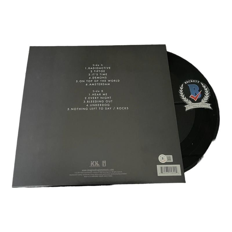 DAN REYNOLDS SIGNED AUTOGRAPH IMAGINE DRAGONS NIGHT VISIONS LP VINYL BAS BECKETT - 2