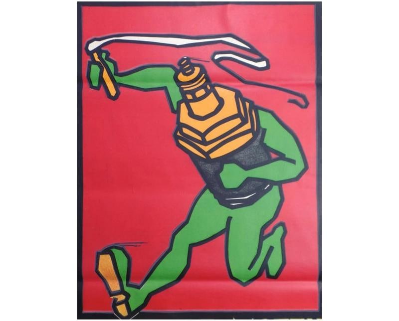 La Bougie Colin 1920s French Advertising Poster Original Art Deco Spark Plug - 4