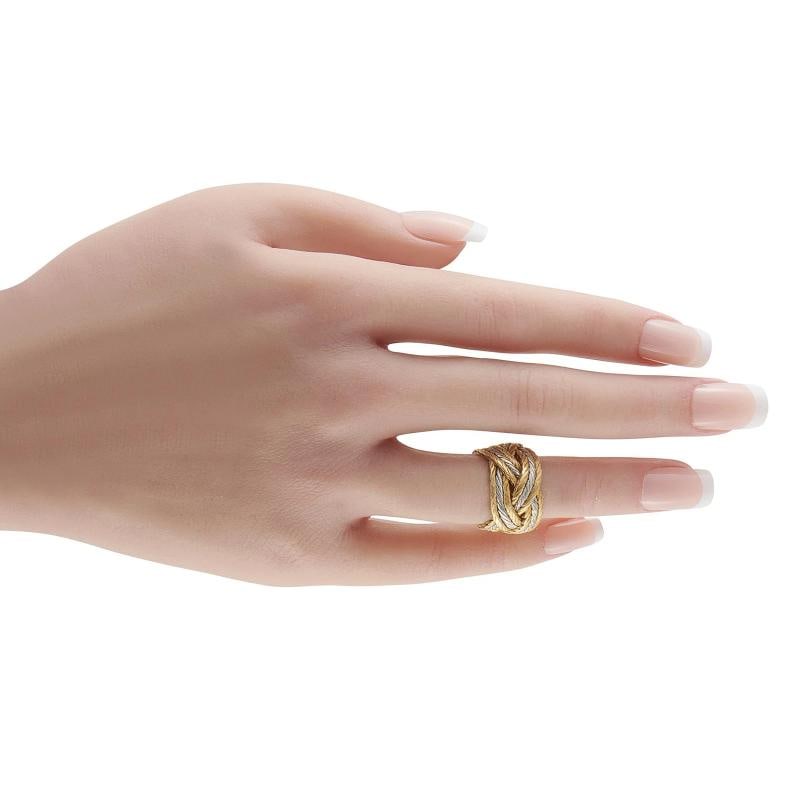 Buccellati 18K Yellow and White Gold Braided Three-Band Ring BU02-012926 - 3