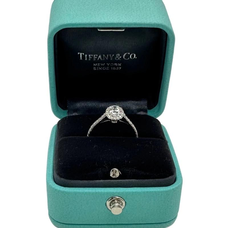 Tiffany & Co. Soleste Oval Diamond 0.60 ct E VS2 Halo Engagement Ring Platinum - 13