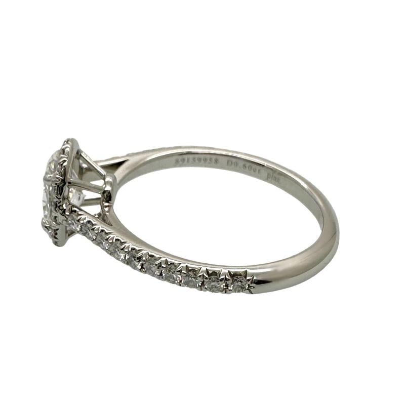Tiffany & Co. Soleste Oval Diamond 0.60 ct E VS2 Halo Engagement Ring Platinum - 6