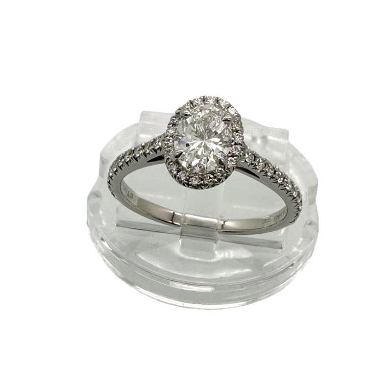 Tiffany & Co. Soleste Oval Diamond 0.60 ct E VS2 Halo Engagement Ring Platinum - 7