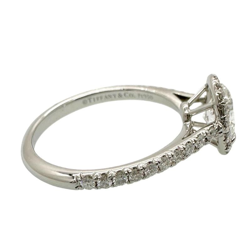Tiffany & Co. Soleste Oval Diamond 0.60 ct E VS2 Halo Engagement Ring Platinum - 8