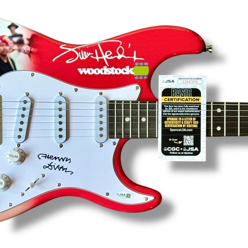 Henry Diltz Signed Guitar Custom Graphics JSA COA Jimi Hendrix Woodstock Doors - 2