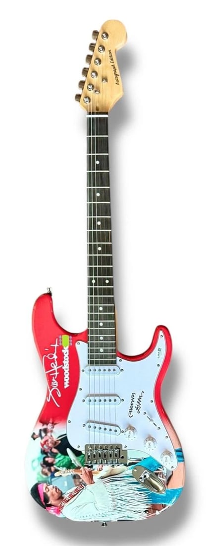 Henry Diltz Signed Guitar Custom Graphics JSA COA Jimi Hendrix Woodstock Doors - 3