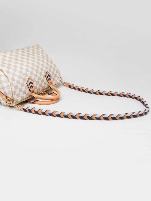 Louis Vuitton Damier Azur Canvas Braided Speedy 30 Bandouliere Bag - 7