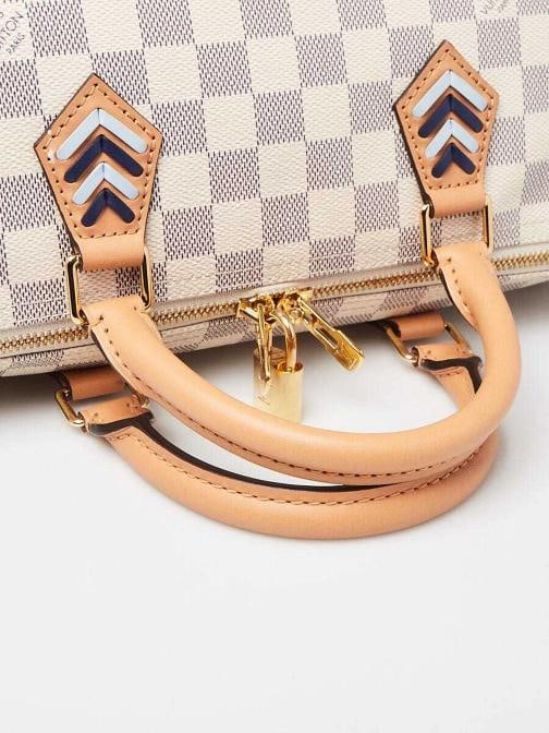 Louis Vuitton Damier Azur Canvas Braided Speedy 30 Bandouliere Bag - 8