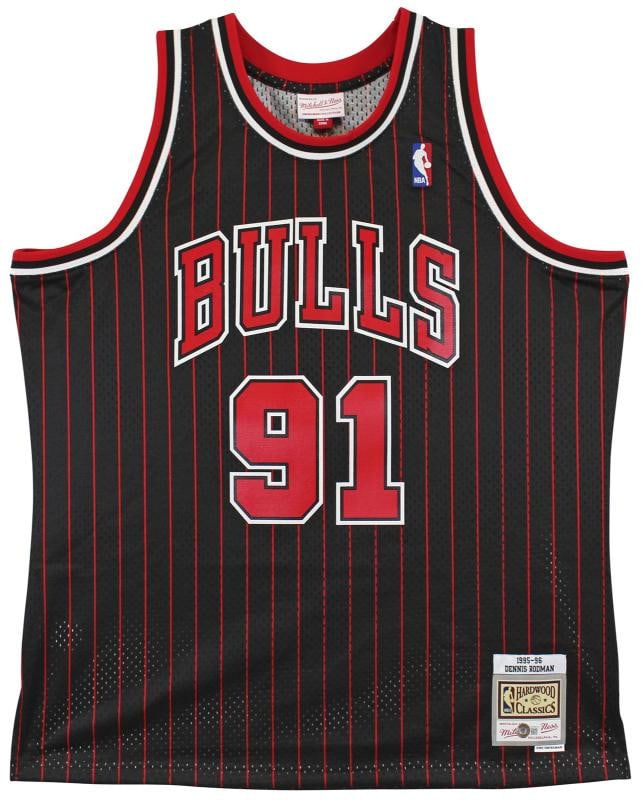 Bulls Dennis Rodman Authentic Signed Black M&N HWC Swingman Jersey BAS Witnessed - 3