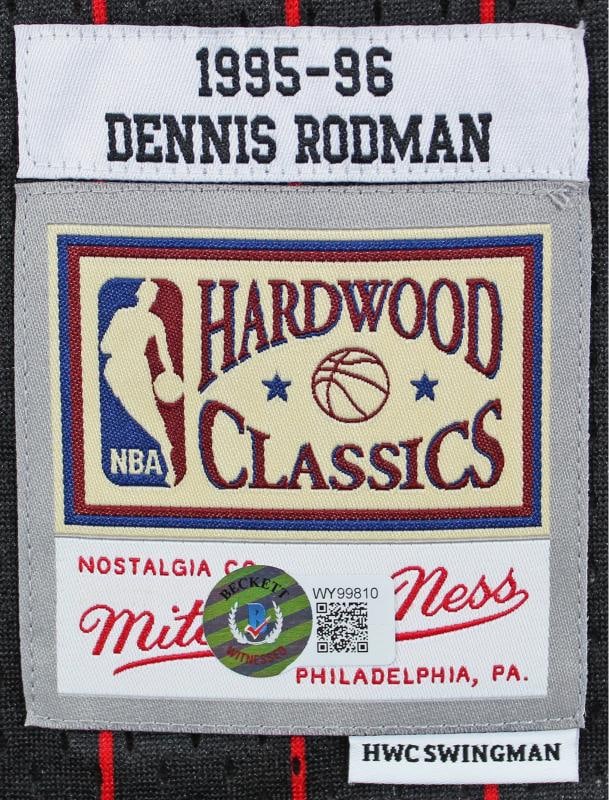 Bulls Dennis Rodman Authentic Signed Black M&N HWC Swingman Jersey BAS Witnessed - 4