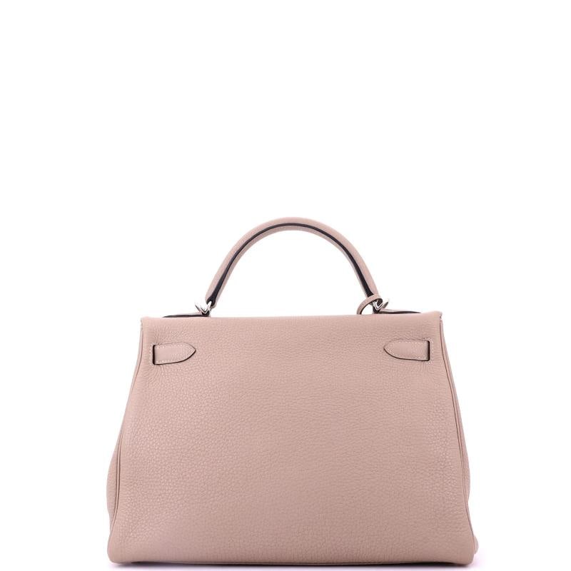 Hermes Kelly Handbag Grey Togo with Palladium Hardware 32 - 4