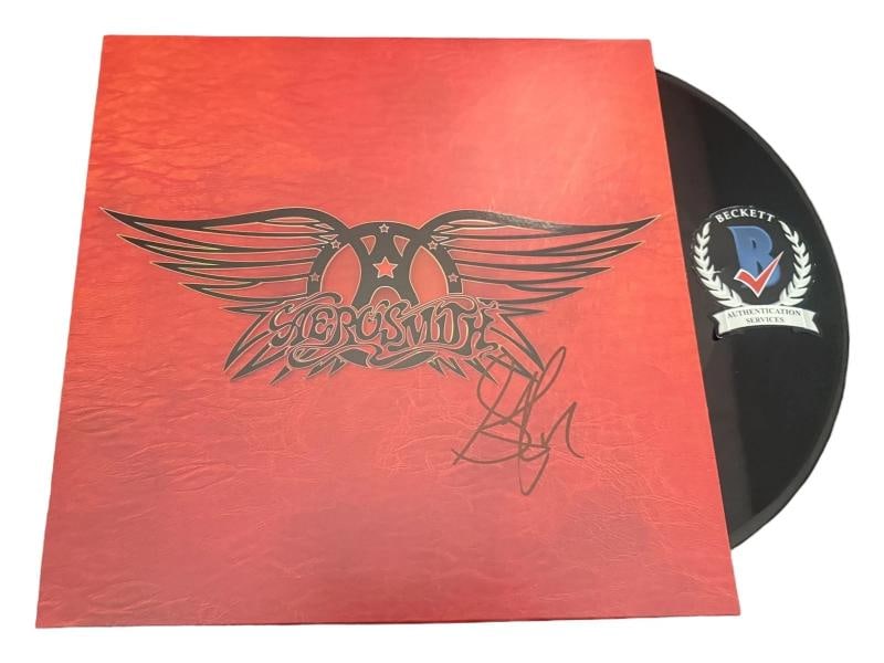 STEVEN TYLER SIGNED AUTOGRAPH AEROSMITH GREATEST HITS LP VINYL BAS BECKETT (1 of 2)