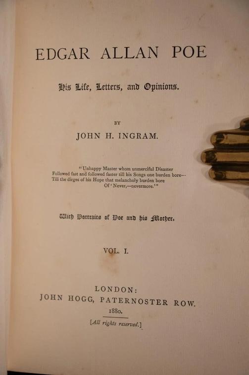 1880 Edgar Allan Poe His Life Letters & Opinions Fine Bindings First Edition - 9