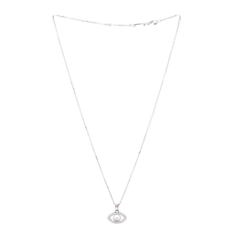 Chopard Happy Diamonds Good Luck Charms Eye Pendant Necklace 18K White Gold - 2