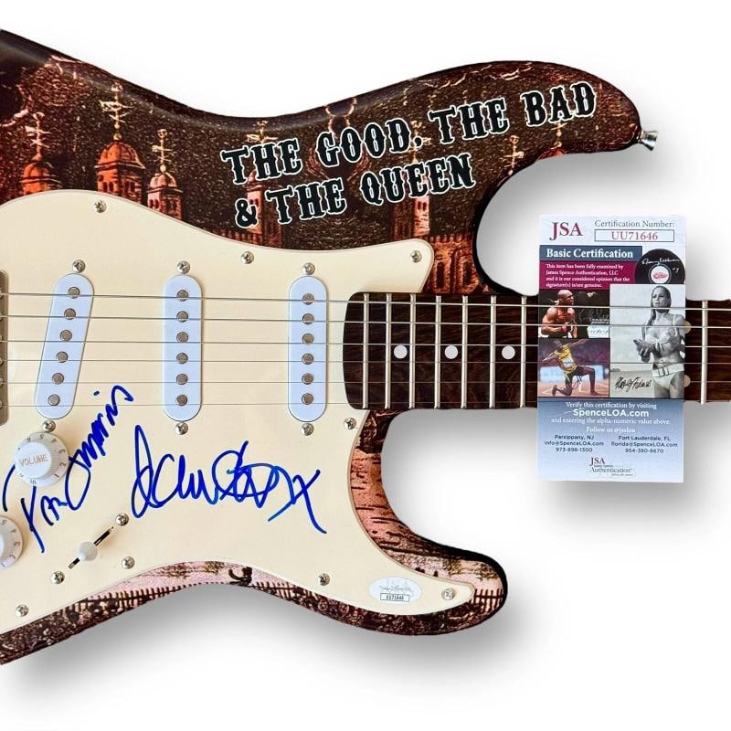 The Good, The Bad & The Queen Signed Guitar JSA COA Damon Albarn Paul Simonon - 2