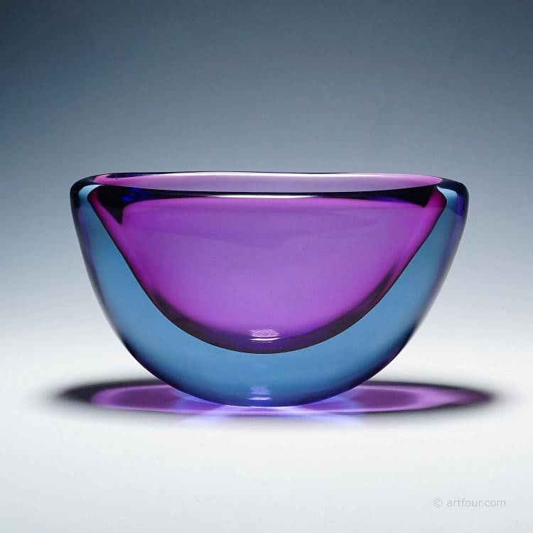 Large Art Glass Bowl by Flavio Poli for Seguso Vetri D'Arte 1950s - 2