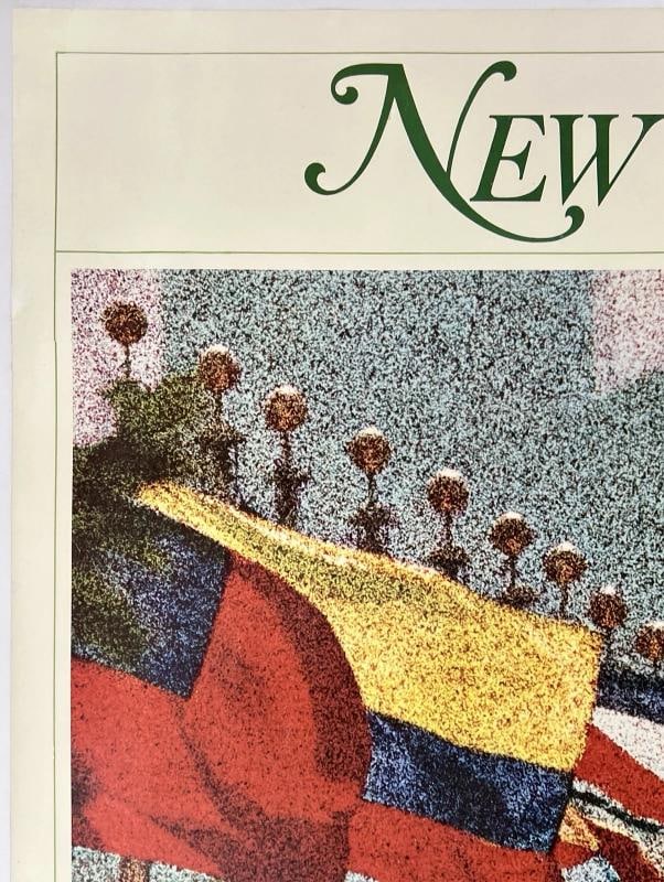 Original Vintage Poster NEW YORK EASTERN AIR LINES Airline Travel Tourism LINEN - 2