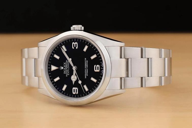 2005 ROLEX MENS 114270 EXPLORER I BLACK 3-6-9 DIAL STEEL OYSTER 36MM WATCH - 2