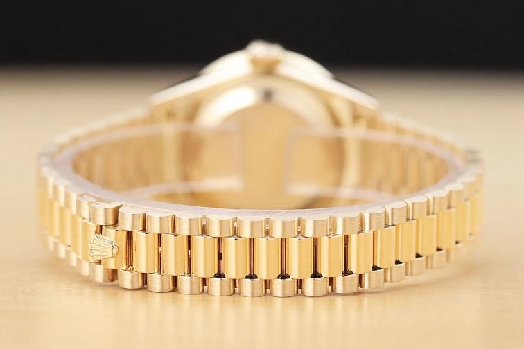 ROLEX LADIES DATEJUST PRESIDENT FACTORY DIAMOND DIAL 1.5 CT BEZEL 18K GOLD WATCH - 7