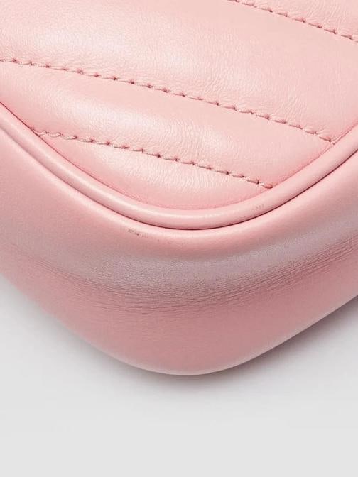 Gucci Pink Quilted Leather Marmont Small Camera Bag - 4