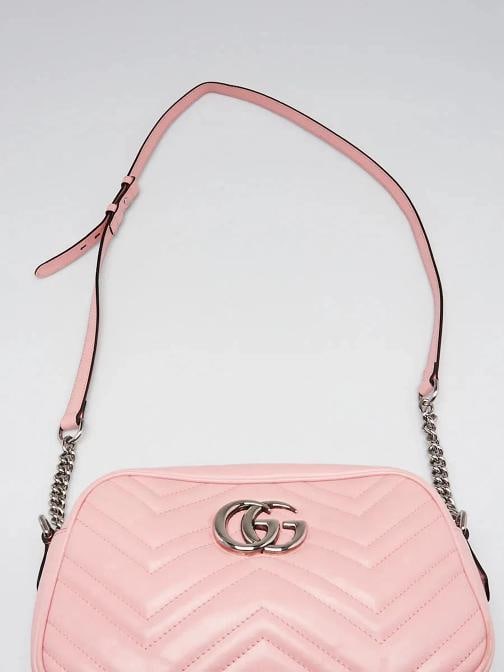Gucci Pink Quilted Leather Marmont Small Camera Bag - 8