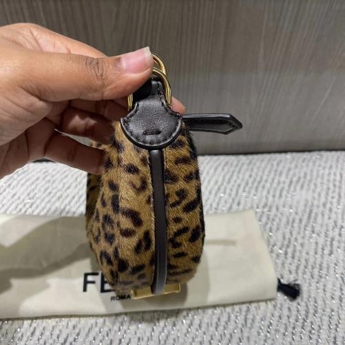 Fendi Fendigraphy Nano Hobo Bag Cavallino calfskin with Fendi Leo print - 16