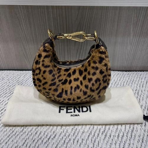 Fendi Fendigraphy Nano Hobo Bag Cavallino calfskin with Fendi Leo print - 5